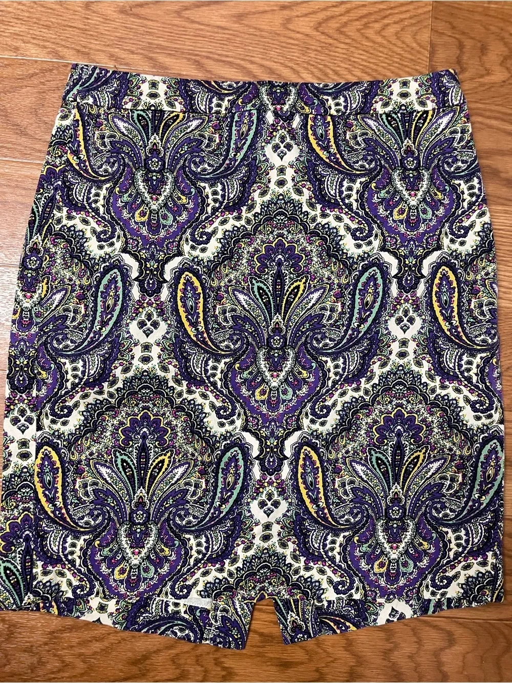 J.Crew Pencil Skirt Women’s Sz 4 Multicolor Paisley Print Classic Bohemian